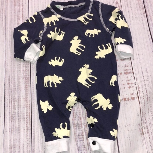 To sleep bear size 80/12-18 months pajama onesie moose print - Picture 2 of 5
